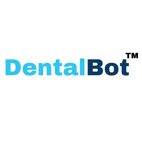 DentalBot logo with modern blue gradient text on a white background